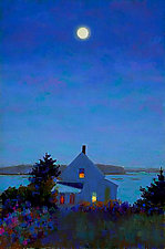 Yellow House, Full Moon by Suzanne Siegel (Pigment Print)