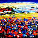 Landscape With Poppies by Maya Green (Oil Painting)