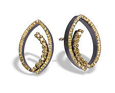 Tempest Earrings #2 by Elizabeth Garvin (Gold, Silver & Stone Earrings)