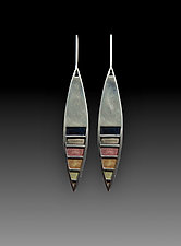 Kayak Earrings No. 352 by Carly Wright (Enameled Earrings)