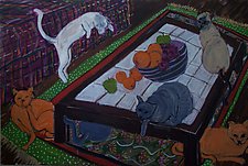 Six Cats by Elisa Root (Oil Painting)