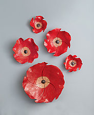 Poppies II by Amy Meya (Ceramic Wall Sculpture)