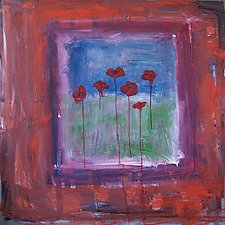 Abstract with Poppies by Elisa Root (Oil Painting)