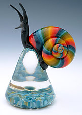 Multicolored Snail by Eric Bailey (Art Glass Paperweight)