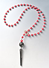 Coral Necklace with Ebony Drops by Suzanne Linquist (Wood & Stone Necklace)