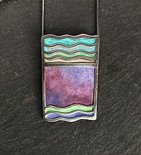 Stone Wave Pendant by Carly Wright (Silver & Enamel Necklace)