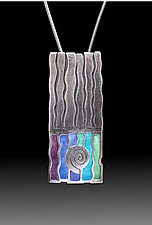 Fossil Pendant No. 488 by Carly Wright (Silver & Enamel Necklace)
