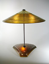 Gold Concentric Rings by George Scott (Art Glass Table Lamp)