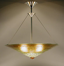 Gold Concentric Rings Cone by George Scott (Art Glass Pendant Lamp)
