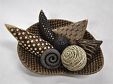 Oblong Bowl with Rattles by Kelly Jean Ohl (Ceramic Sculpture)