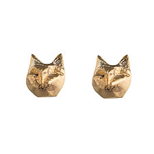 Tiny Cat Studs by Natalie Frigo (Brass Earrings)