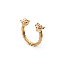 Tiny Double Cats Ring by Natalie Frigo (Brass Ring)
