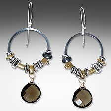Smoky Quartz Elements Earrings by Suzanne Q Evon (Silver & Stone Earrings)