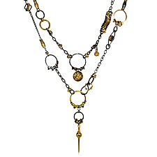 Black and Gold Avalon by Suzanne Q Evon (Gold & Silver Necklace)