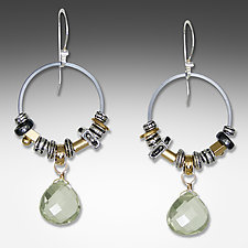 Prasiolite Elements Earrings by Suzanne Q Evon (Silver & Stone Earrings)