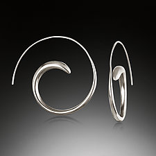 Sterling Silver Swirl Hoops by Suzanne Q Evon (Silver Earrings)