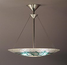 Emerald Bramble Bowl Pendant by George Scott (Art Glass Pendant Lamp)