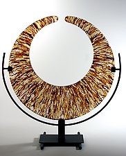 Amber Strata Crescent by George Scott (Art Glass Sculpture)