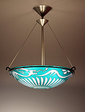 San Ildefonso Dragon Pendant Lamp by George Scott (Art Glass Pendant Lamp)