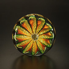 Topaz and Aventurine Paperweight by The Glass Forge (Art Glass Paperweight)