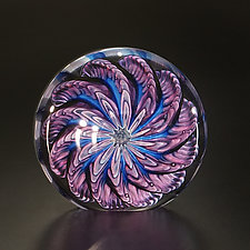Blue and Purple Paperweight by The Glass Forge (Art Glass Paperweight)