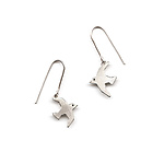 Tiny Flying Bird Earrings on Hooks by Susan Elnora (Silver Earrings)