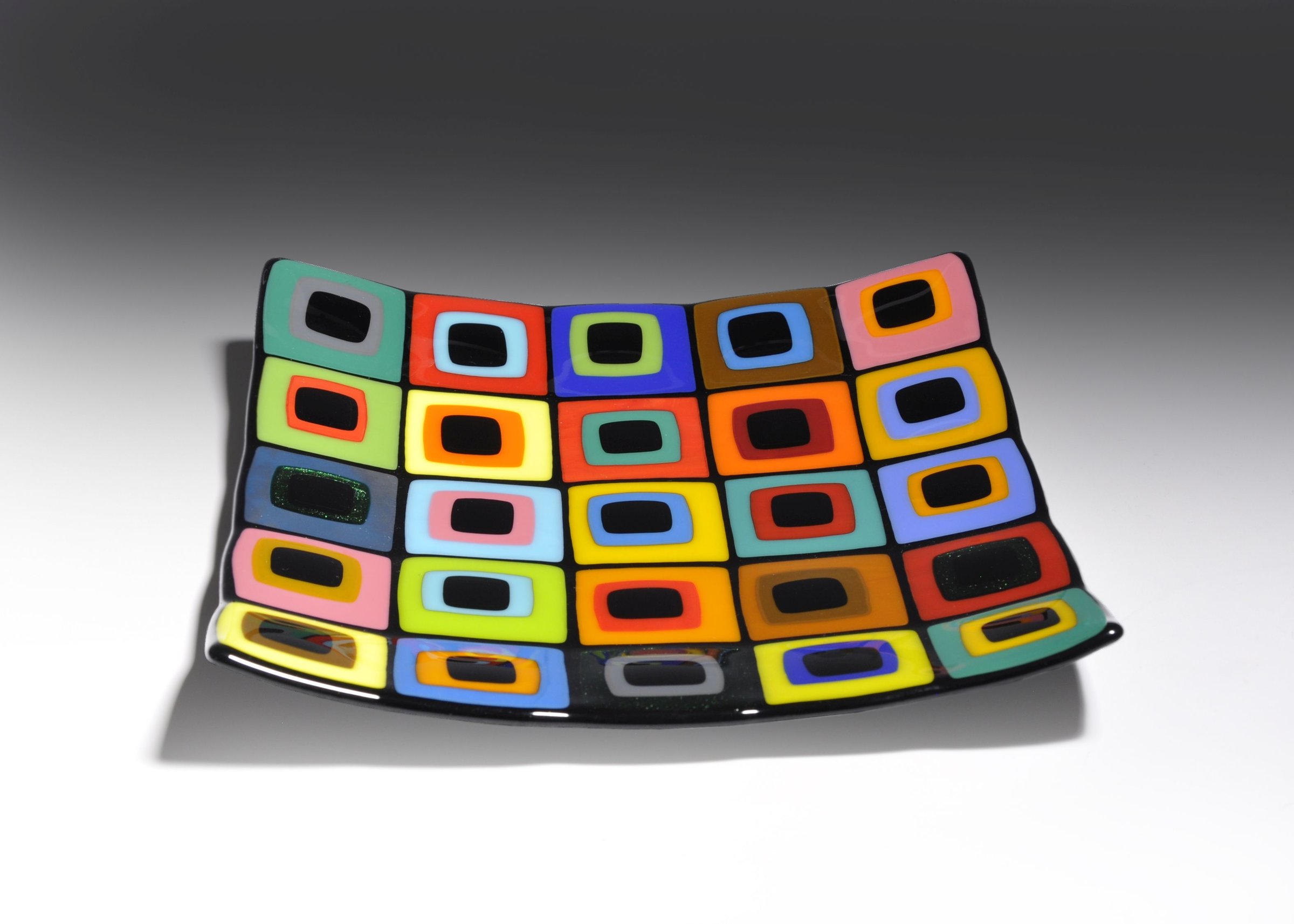 Licorice Allsorts Platter by Helen Rudy (Art Glass Platter