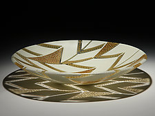 Arrows Platter in Honey and Cream by Patti Hegland and Dave Hegland (Art Glass Platter)