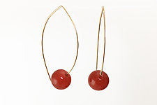 Carnelian on Wire Earrings by Claudia Endler (Gold, Silver & Stone Earrings)