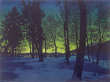Twilight Village by William Hays (Linocut Print)