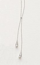 Pearl & Silver Lariat by Claudia Endler (Silver & Pearl Necklace)