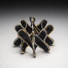 Gold/Silver Criss-Cross Zipper Bracelet by Kate Cusack (Zippered Bracelet)