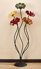 56'' Flowers in Breckenridge Colors by Scott Johnson and Shawn Johnson (Art Glass Sculpture)