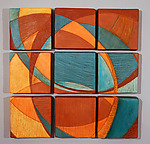 Nine Tiles by Liza  Halvorsen (Ceramic Wall Sculpture)