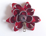 Red Zipper Pin by Kate Cusack (Zippered Brooch)