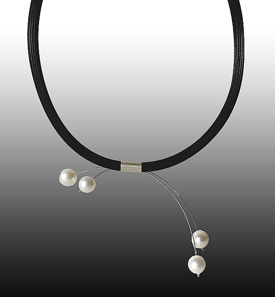 Pendulum Necklace by Dagmara Costello (Rubber and Pearl Necklace ...