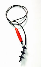 Simply Red Necklace by Dagmara Costello (Rubber & Wood Necklace)