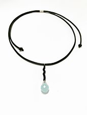 A Drop of Blue Necklace by Dagmara Costello (Rubber & Stone Necklace)