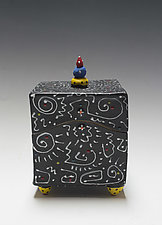 Black and White Squiggle Box by Vaughan Nelson (Ceramic Box)
