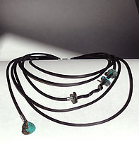 Turquoise with a Little Twist Necklace by Dagmara Costello (Stone & Rubber Necklace)