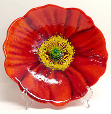 Red Poppy Bowl by Anne Nye (Art Glass Bowl)