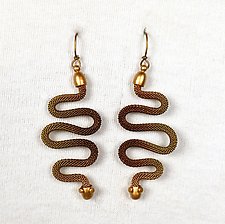 Squiggle Snake Dangle Earrings by Sarah Cavender (Metal Earrings)