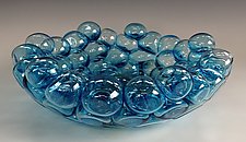 Schiuma Vetro Terrina in Aqua by Jennifer Nauck (Art Glass Bowl)