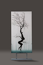 Dancer in the Mist II by Paul Messink (Art Glass Sculpture)