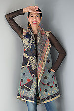 Dot & Paisley Circular Vest by Mieko Mintz (Cotton Vest)
