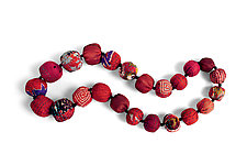 Red Silk Kantha Necklace by Mieko Mintz (Silk Necklace)