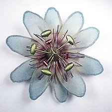 Passion Flower Brooch by Sarah Cavender (Metal Brooch)