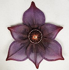 Six Point Flower Brooch by Sarah Cavender (Metal Brooch)