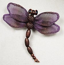 Small 4-Winged Dragonfly by Sarah Cavender (Metal Brooch)