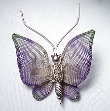 Small Coarse Mesh Butterfly by Sarah Cavender (Metal Brooch)